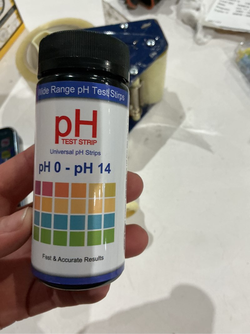 Condition photo showing Good Condition for ph test strips 0-14, 100 strips universal litmus paper, for urine, saliva, drinking water, aquariums, pools, food, soap making, liquid testing, fast testing ph0-14