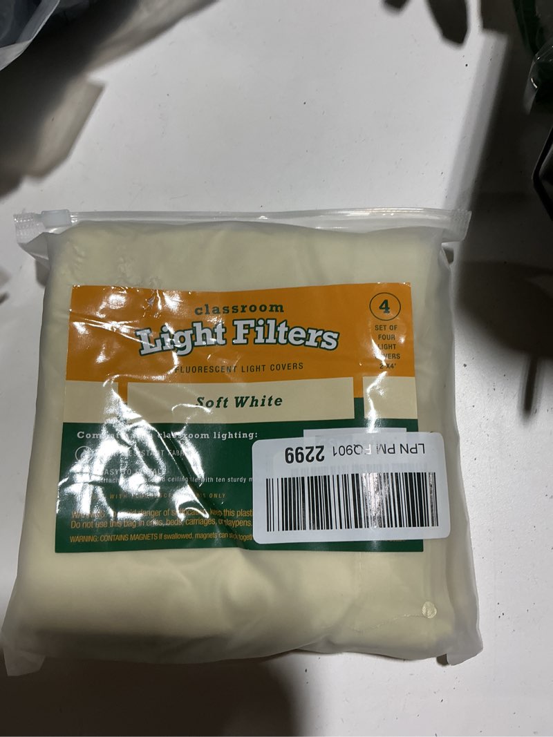Condition photo showing Good Condition for gsm brands fluorescent light diffuser covers (set of 4) filters light for classrooms and offices - flame-retardant fabric (soft white)