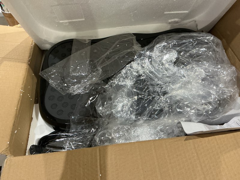Condition photo showing Good Condition for vibration plate exercise machine, lymphatic drainage machine for weight loss, lymphatic drainage & muscle recovery, multiple speeds with bluetooth & remote, max user weight 330lbs pure black