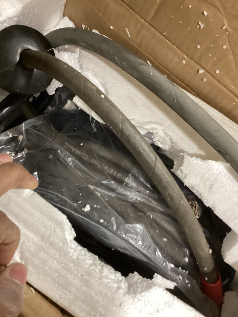 Condition photo showing Good Condition for pressure washer hose reel with hose for hot and cold water, 3/8" x 50 ft steel auto-retractable high power wash hose reel, heavy duty hose reel - wire braided hose 4000 psi, black