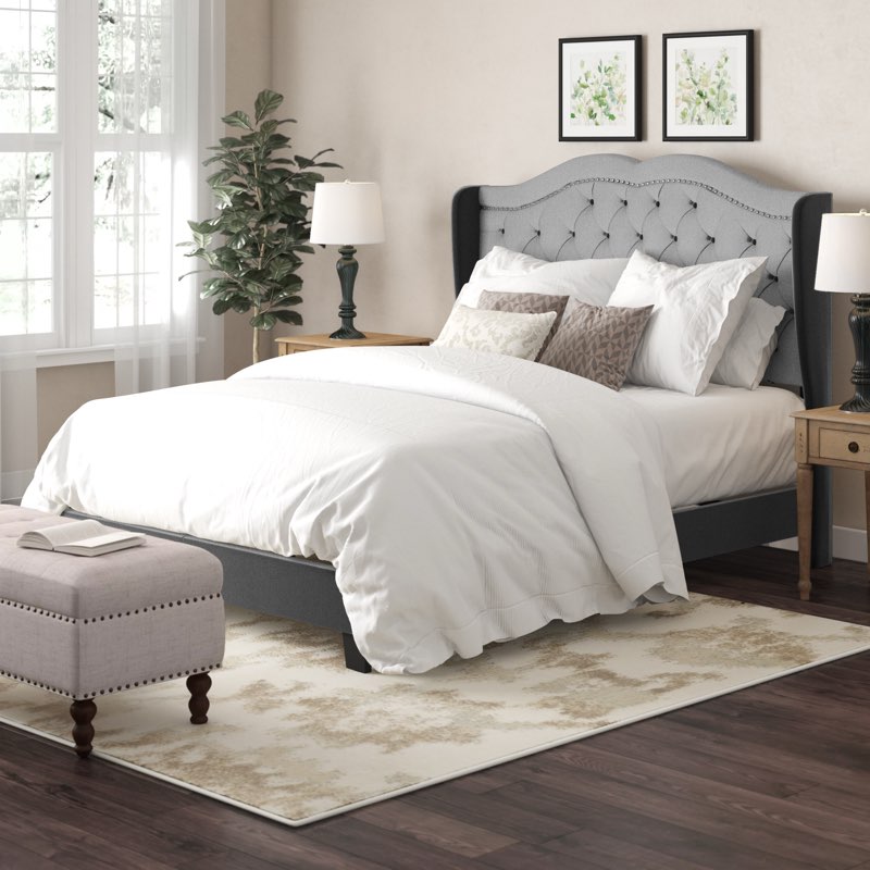 Amaya Tufted Upholstered Low Profile Standard Bed. Full
