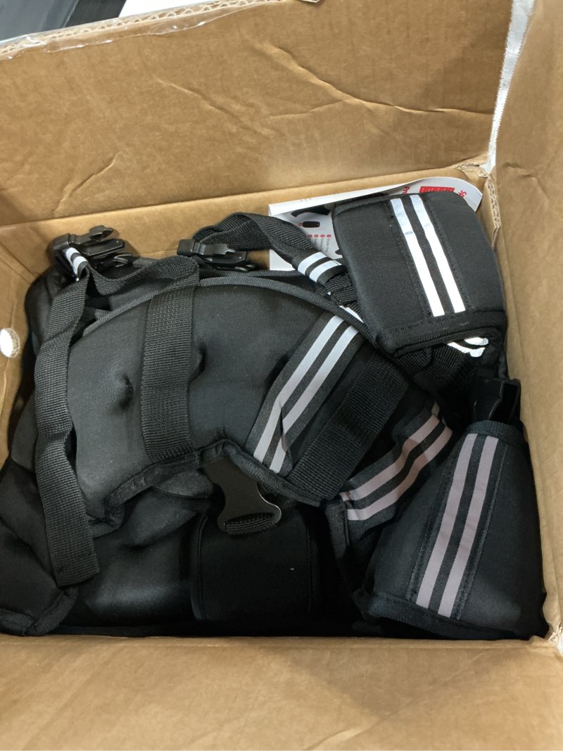 Condition photo showing Good Condition for zelus weighted vest, 6lb/8lb/12lb/16lb/20lb/25lb/30lb weight vest with reflective stripe for workout, strength training, running, fitness, muscle building, weight loss, weightlifting 16lb black