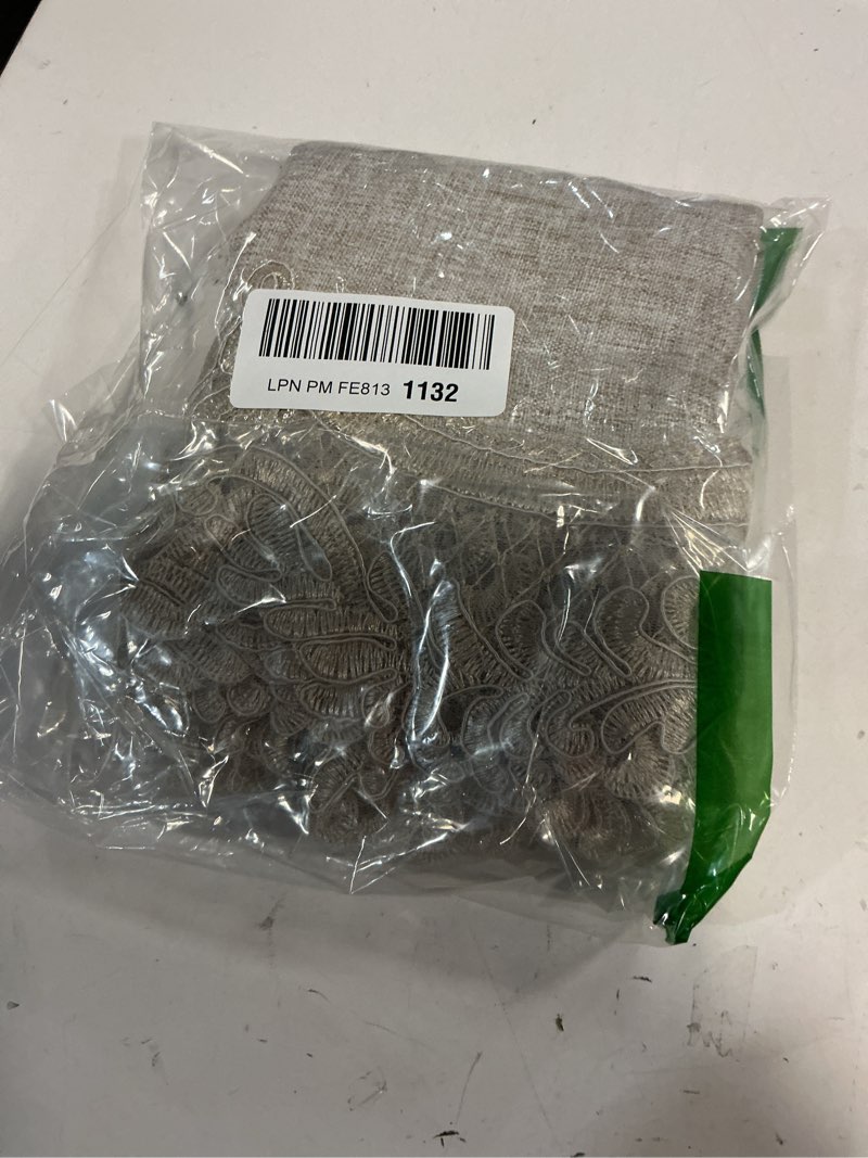 Condition photo showing Good Condition for ARTABLE Lace Table Runner Rectangle Gray Cotton Linen Fabric Dresser Scarf with Exquisite Macrame Embroidery Table Runners for Kitchen Home Wedding Party Dining Decoration (Stone Gray, 16 x 108 Inch) 16 x 108 Inch Stone Gray