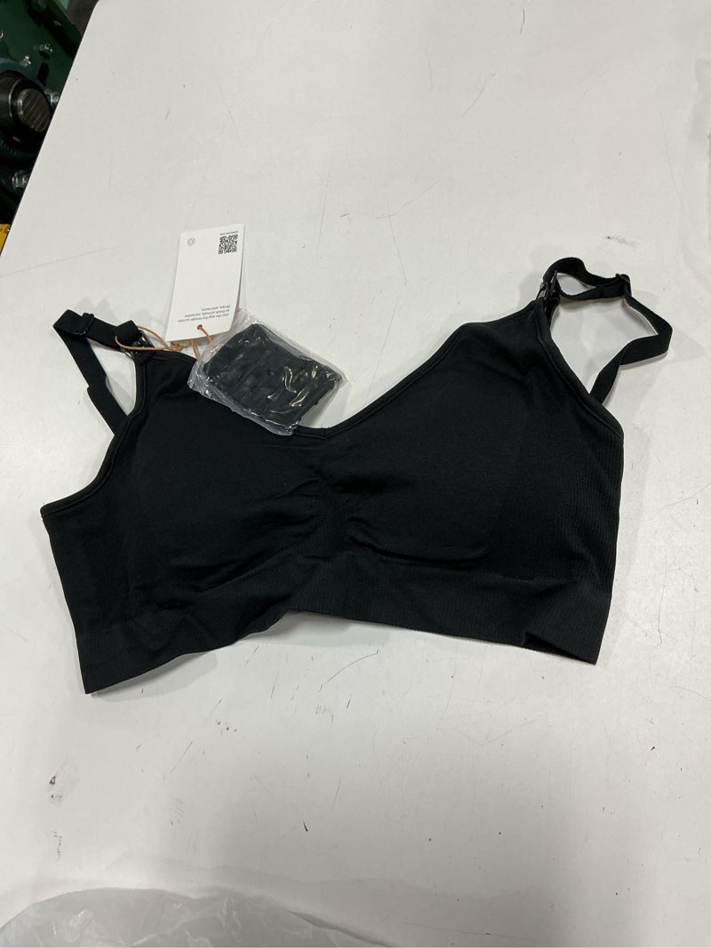 Condition photo showing New/Like New for seamless nursing bra, l, black