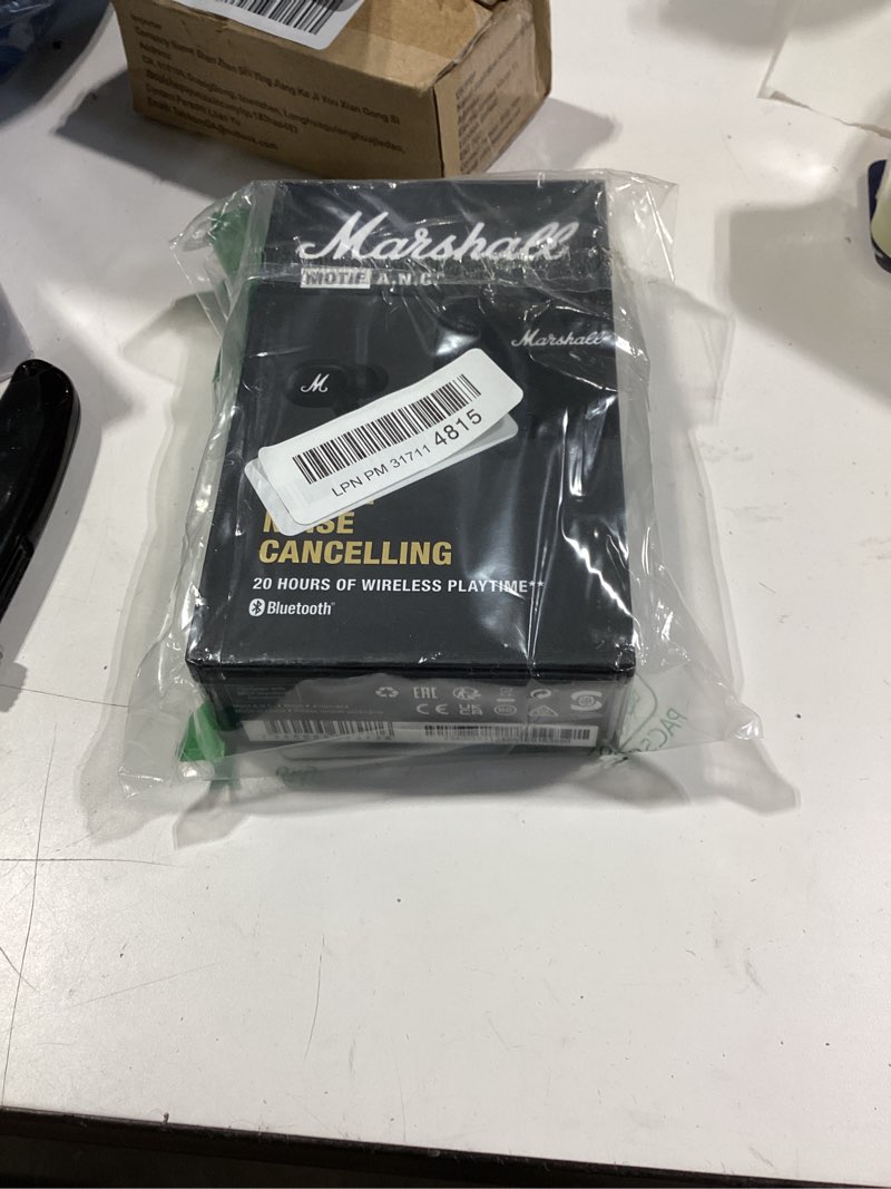 Condition photo showing Good Condition for marshall motif true wireless noise canceling headphones, in ear, black