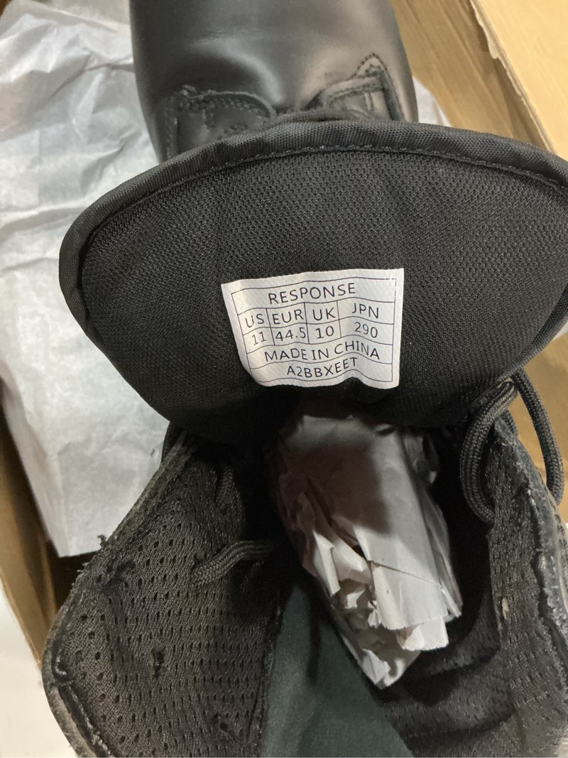 Condition photo showing Good Condition for nortiv 8 men's military tactical work boots hiking side zip | leather motorcycle combat boots for outdoor camping yard work tactical jobs and daily wear response 11 black