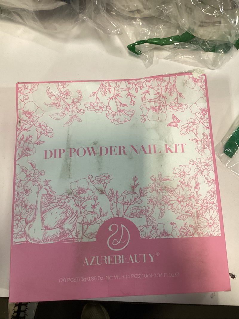 Condition photo showing New/Like New for AZUREBEAUTY 31 Pcs Dip Powder Nail Kit Starter 20 Colors Clear Nude Pink Brown Glitter All Season Acrylic Dipping Powder Liquid Set with Top/Base Coat Activator for French Nail Art DIY Salon Gift Auburn Cerise Nude Pink