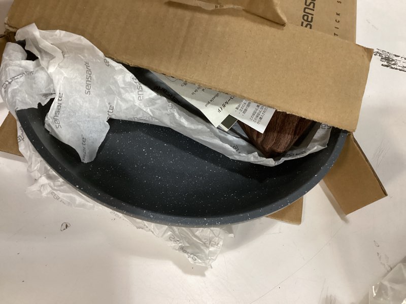 Condition photo showing Good Condition for SENSARTE Nonstick Frying Pan Skillet, Swiss Granite Coating Omelette Pan, Healthy Stone Cookware Chef's Pan, PFOA Free (8/9.5/10/11/12.5 Inch) (9.5 Inch) 9.5 Inch Gray