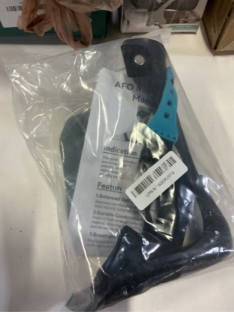 Condition photo showing New/Like New for komzer afo drop foot brace, adjustable ankle support orthosis for stroke recovery & daily mobility, lightweight orthotic device for men & women, fits inside shoes (s, left) black s-left