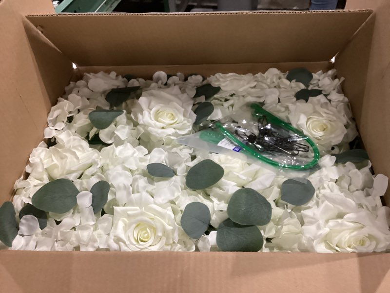 Condition photo showing Good Condition for pack of 6 artificial flower wedding arch decorations, 18 inch floral centerpieces for party bridal shower event table wall arrangement - white white-1 pack of 6 flower arrangements
