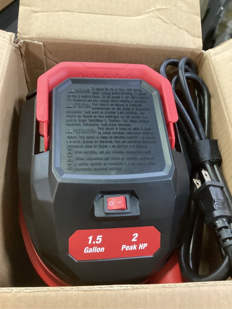 Condition photo showing Good Condition for hyper tough 1.5 gallon 2 peak hp poly wet/dry vacuum, vh105 3502, new