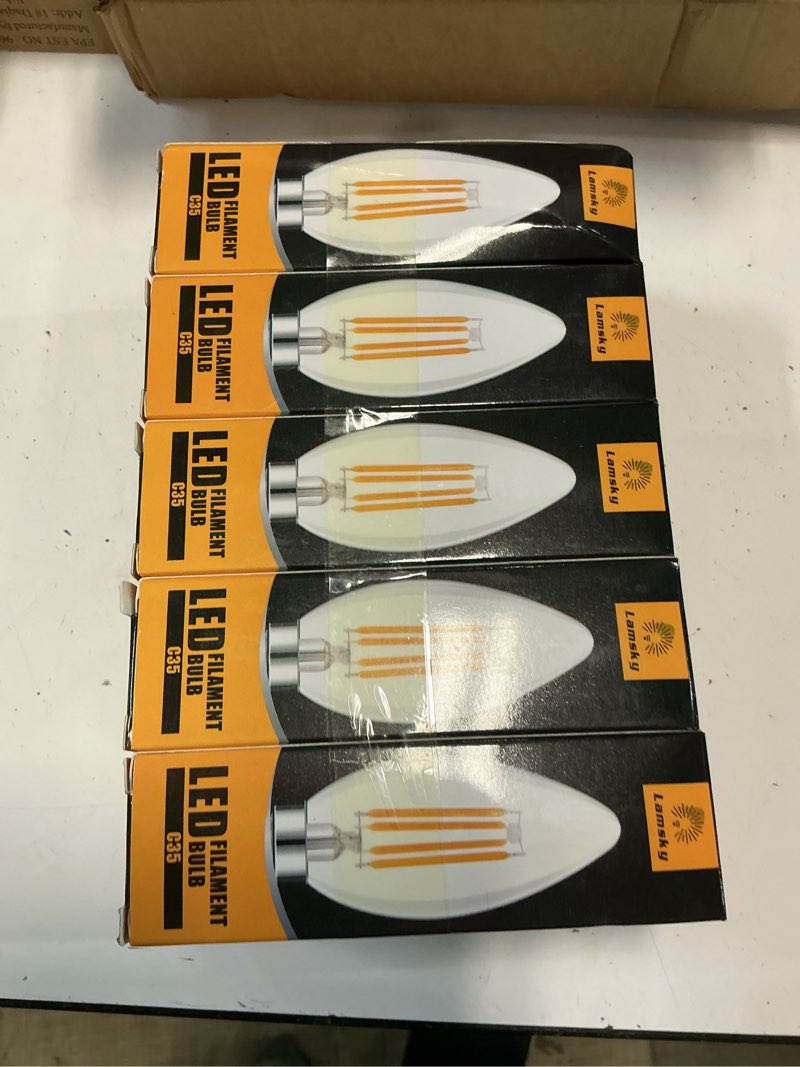 Condition photo showing Good Condition for e14 dimmable led bulb,110v 600lumens 60w equivalent warm white 3000k,e14 european base candelabra led bulbs,clear glass torpedo shape(10-pack) 6w-10pack-3000k