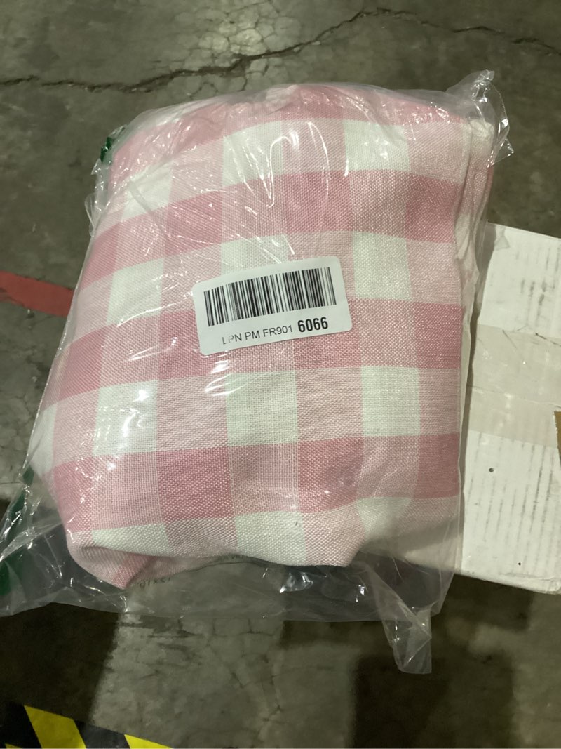 Condition photo showing New/Like New for Alsoo Valentines Pink Gingham Tablecloth Rectangle Checkered Table Cloth Cotton Linen Fabric Wrinkle Free Washable Buffalo Plaid Table Cover for Kitchen Dining Picnic Camping, 60 * 106 inch Pink 60" x 106" (Rectangular)