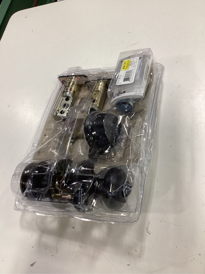 Condition photo showing Good Condition for kwikset smartkey security cove venetian bronze deadbolt and entry door knob kw1 2-3/4 in.