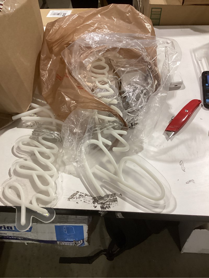 Condition photo showing Good Condition for 37x8 inch Happy Birthday Neon Sign Art Wall Lights for Beer Bar Club Bedroom Hotel Pub Cafe Wedding Birthday Party Gifts_White White_L