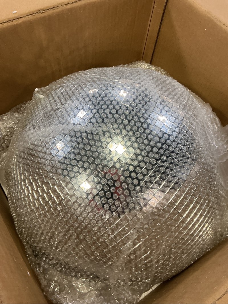 Condition photo showing Good Condition for faeshoo 16inch large disco ball mirror ball for disco party decorations, disco ball x 1pc, replacement mirror x 15pcs