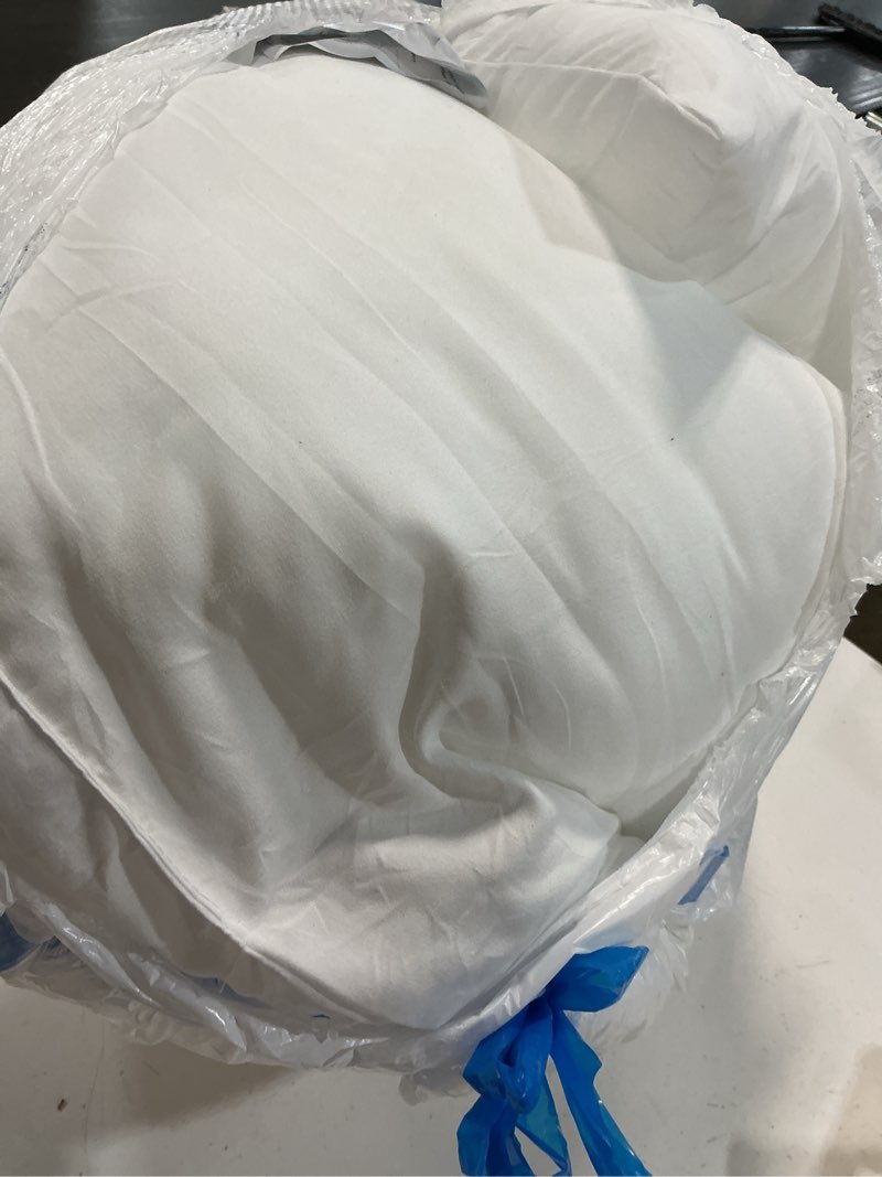 Condition photo showing As Is for miulee throw pillows inserts, pack of 2 24x24 inch 100% virgin fiber filling bed couch pillows