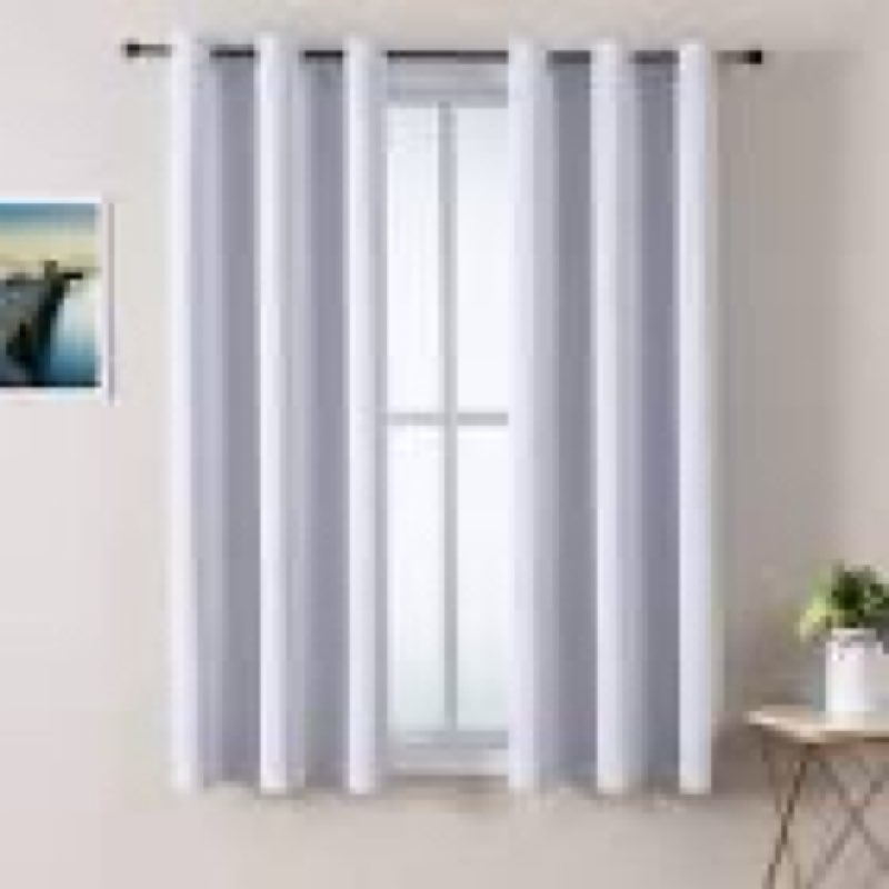 chrisdowa grommet room darkening curtains for bedroom and living room - 2 panels set thermal insulated blackout curtains (greyish white, 42w x 63l) 42\"w x 63\"l (pack of 2) greyish white