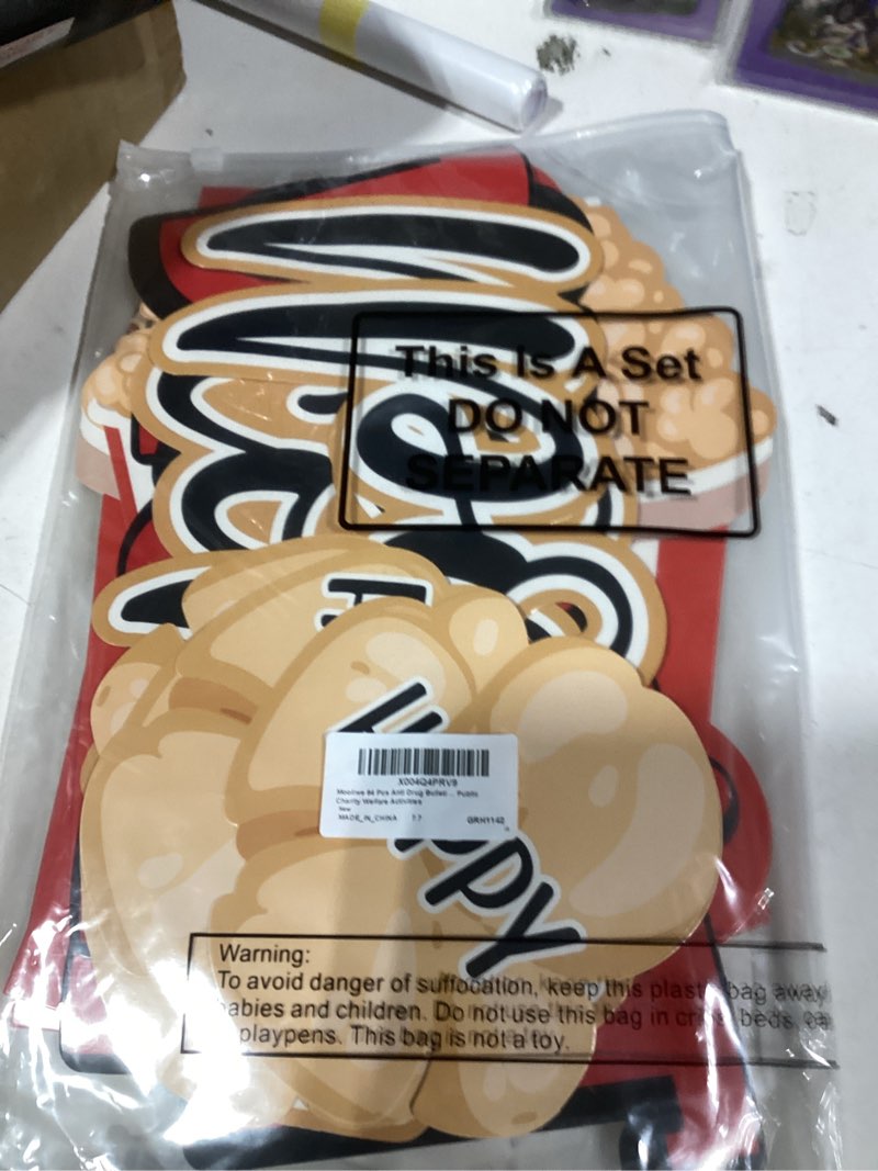 Condition photo showing New/Like New for 64 Pcs Red Ribbon Week Bulletin Board Anti Drug Awareness Bulletin Board Classroom Decoration Say No to Drugs for School Classroom Charity Event Party Supplies Chalkboard Wall Decor