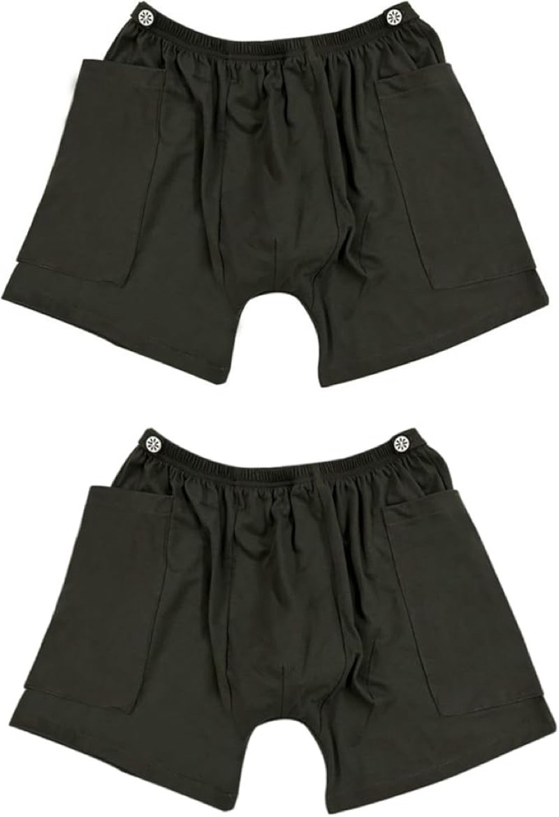 2-Pack Urine Bag Pants for Patient, Ostomy Drainage Bag Pants, Incontinence Care Trousers, Catheter 