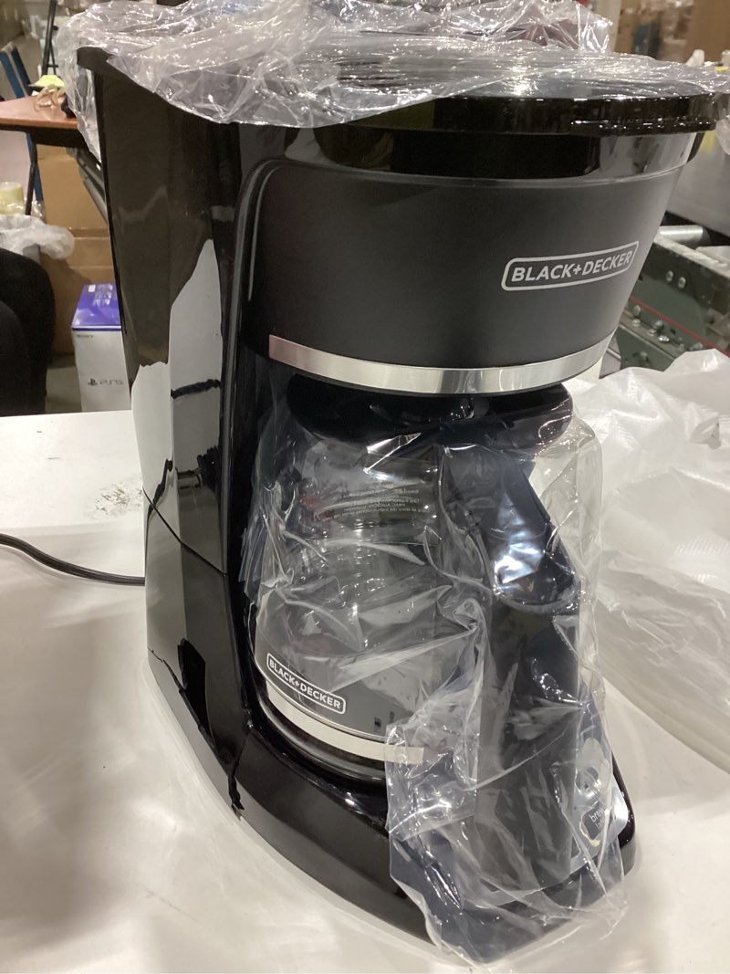 Condition photo showing As Is for BLACK+DECKER 12-Cup* Programmable Coffeemaker, Black