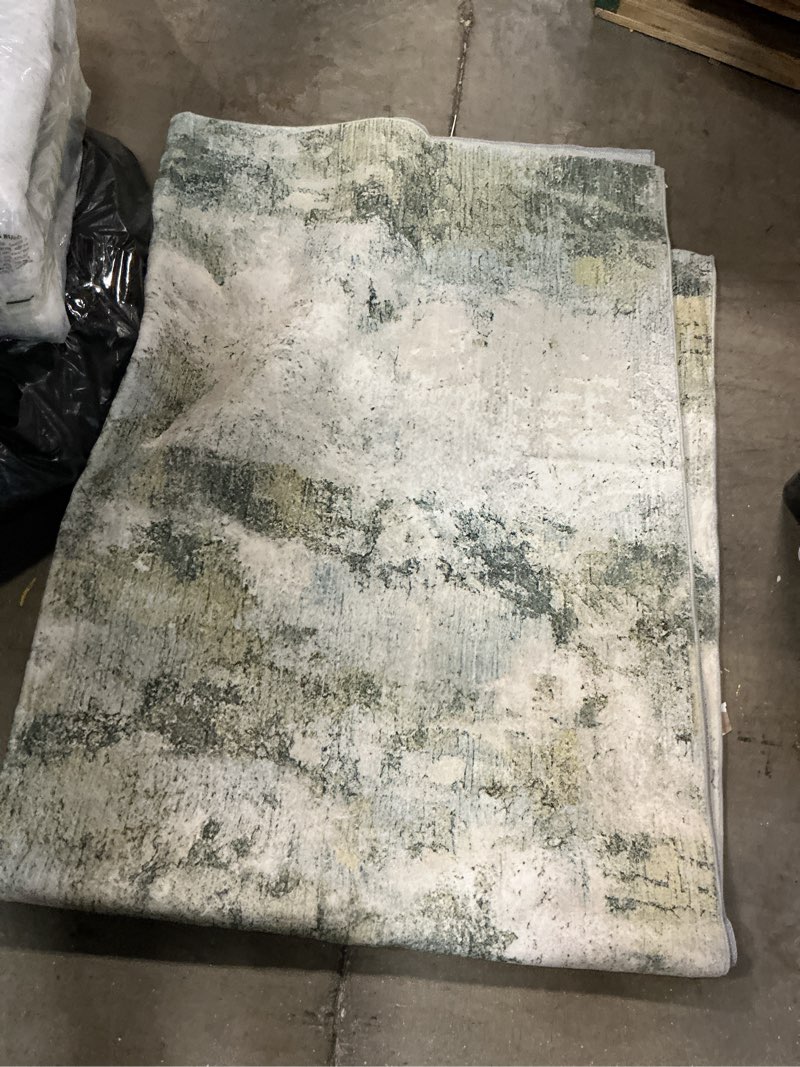 Condition photo showing As Is for 5'3"X7'6" Rug-Modern Whitley Abstract Moss Slate Rectangle 