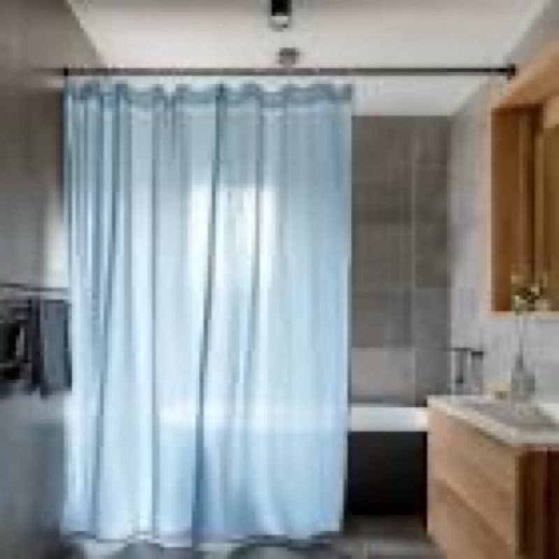 european linen shower curtain, one size, dusty blue