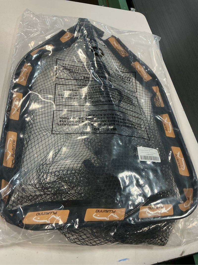 Condition photo showing Good Condition for plusinno floating fishing net for steelhead, salmon, fly, kayak, catfish, bass, trout fishing, rubber coated foldable landing net with fixed or telescoping pole handle, fishing gear and gifts for men large 19.7"/50cm hoop size length 1.35m orange (telescopic pole)