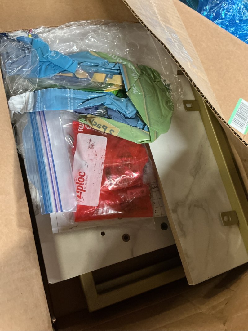 Condition photo showing Good Condition for VECELO Nightstands, Industrial Side Table/End Tables with Drawer and Storage Shelf, Night Stands for Bedroom, Living Room, Wood Metal Furniture, Easy Assembly,Gold,l Set Gold 1 set