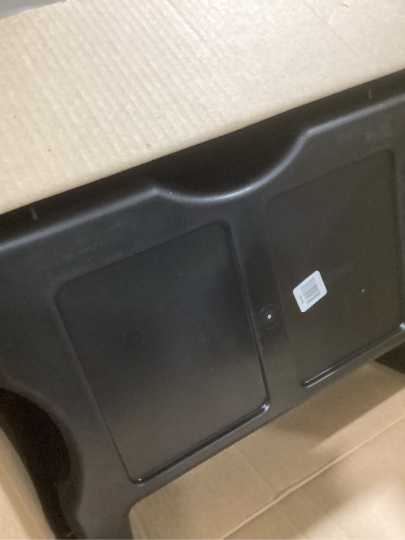 Condition photo showing Good Condition for Mighty Tuff Jumbo Stackable Storage Bins, Pack of 3, Easy-Access Storage, Large Easy-To-Grip Handles, Wide Front Opening, Interlocking, Stack Vertically, Black