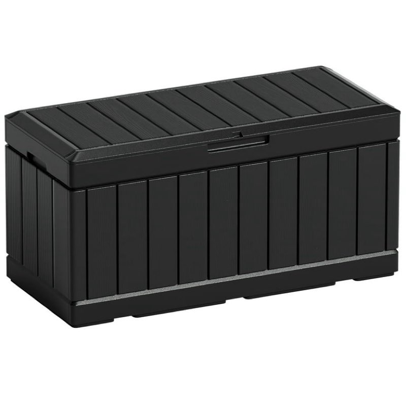 Devoko Indoor 82 Gallon Resin Deck Box, Black