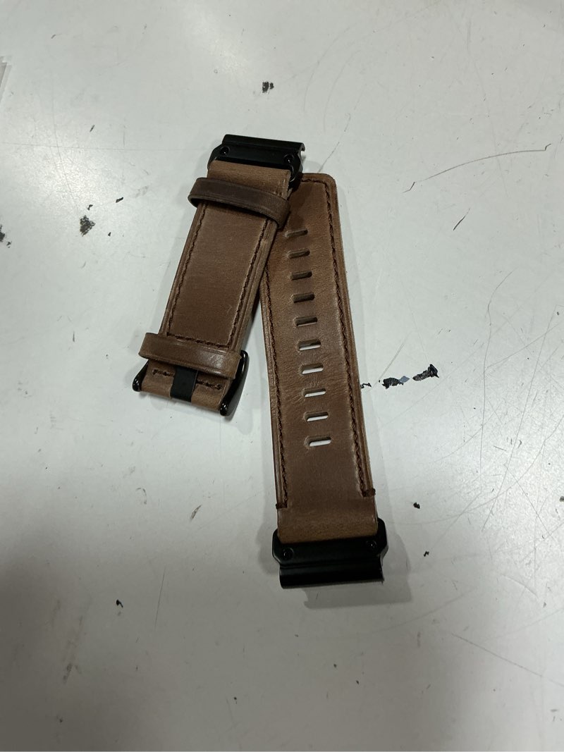 Condition photo showing Good Condition for soft horween leather watch band compatible with garmin, strap for fenix/forerunner/approach/marq/quatix / d2 series/instinct/epix/tactix/foretrex natural root={'value': "26 mm / middle (5.9'' - 8.7'')"}