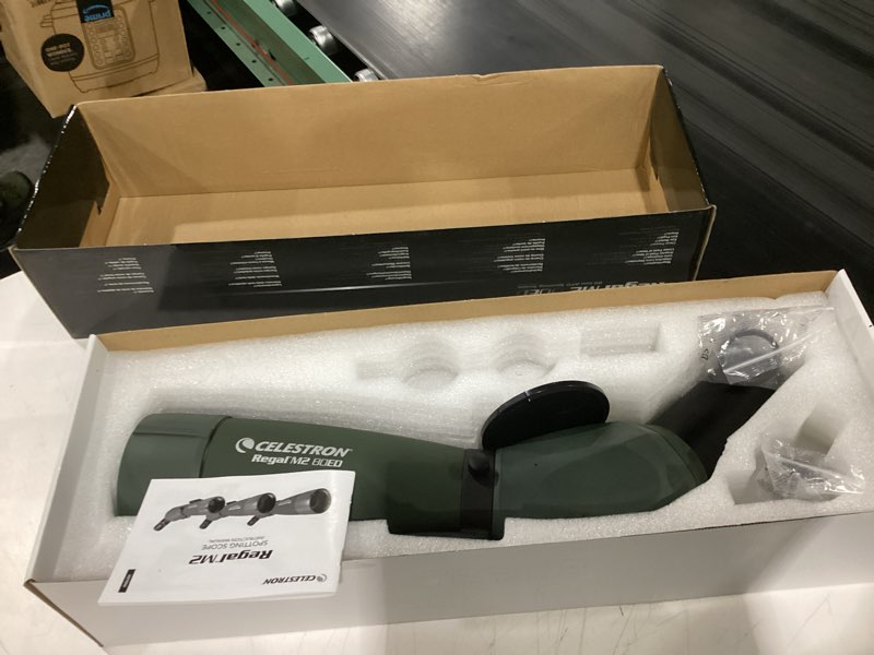 Condition photo showing As Is for celestron – regal m2 80ed spotting scope – ed glass for birding and outdoor activities – phase and dielectric coated bak-4 prism – fully multi-coated optics – dual focus – 20-60x zoom eyepiece