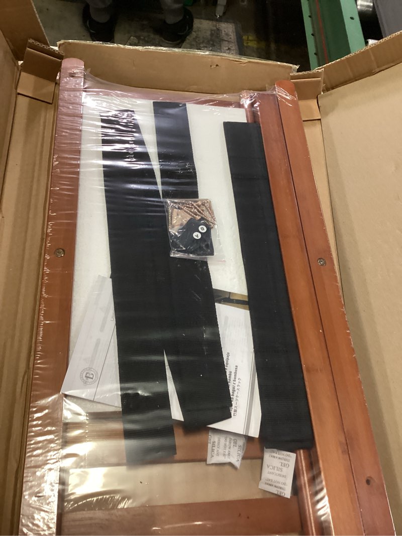 Condition photo showing New/Like New for Bamboo Luggage Rack for Guest Room, Wide Suitcase Stand with Storage Shelf, Folding Luggage Stand Holder for Bedroom Hotel, 26.77" Thickened Luggage Rack for Suitcases, Brown