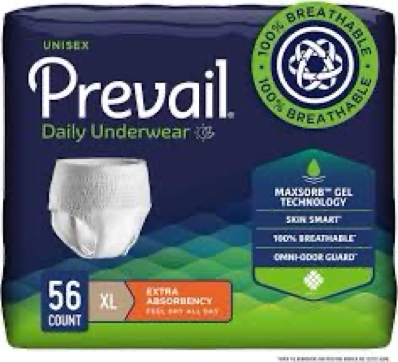 Prevail Daily Protective Underwear - Unisex Adult Incontinence Underwear - Disposable Adult Diaper for Men & Women - Maximum Absorbency - X-Large - 56 Count (4 packs of 14)