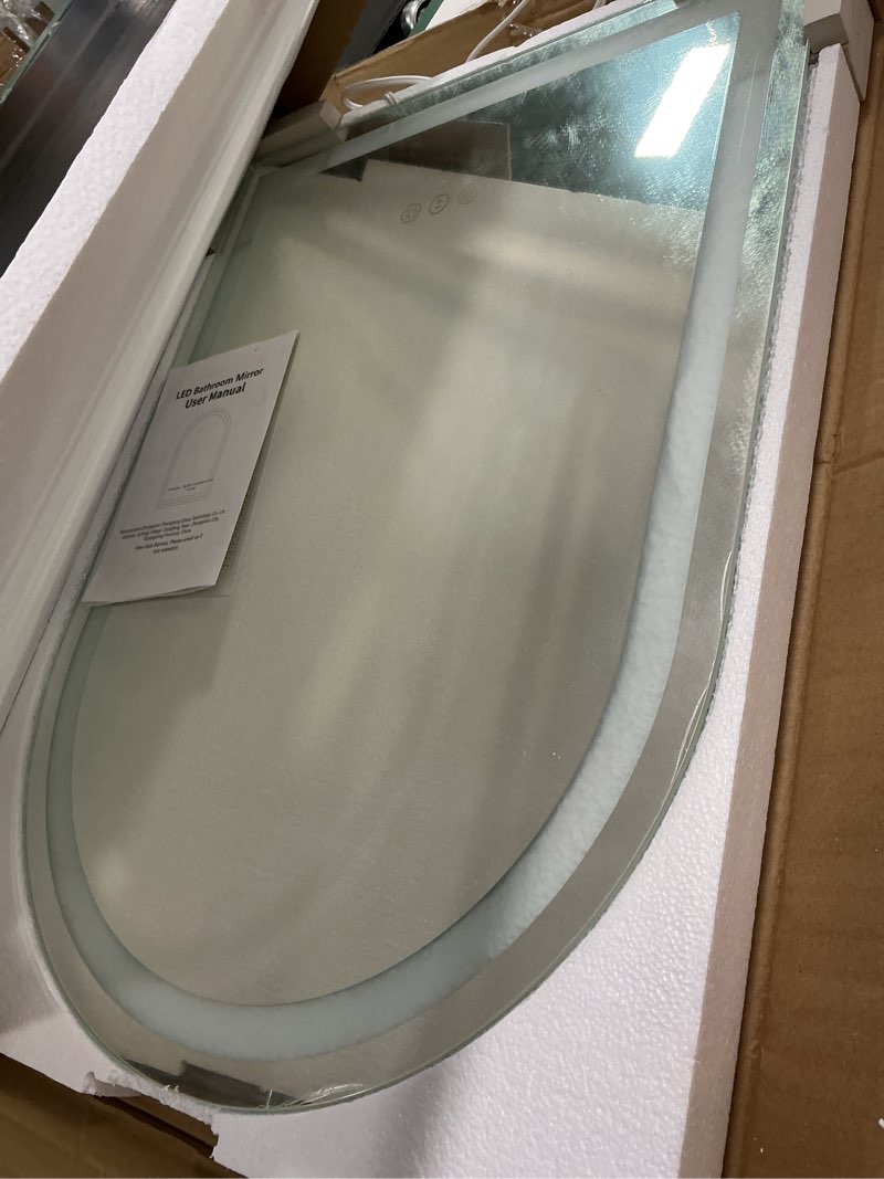 Condition photo showing Good Condition for Arched LED Bathroom Mirror 20x28 Inch with Backlit and Frontlit, Dimmable Vanity Mirror for Wall, Anti-Fog, 3 Colors, Memory, Shatter-Proof, ETL Listed