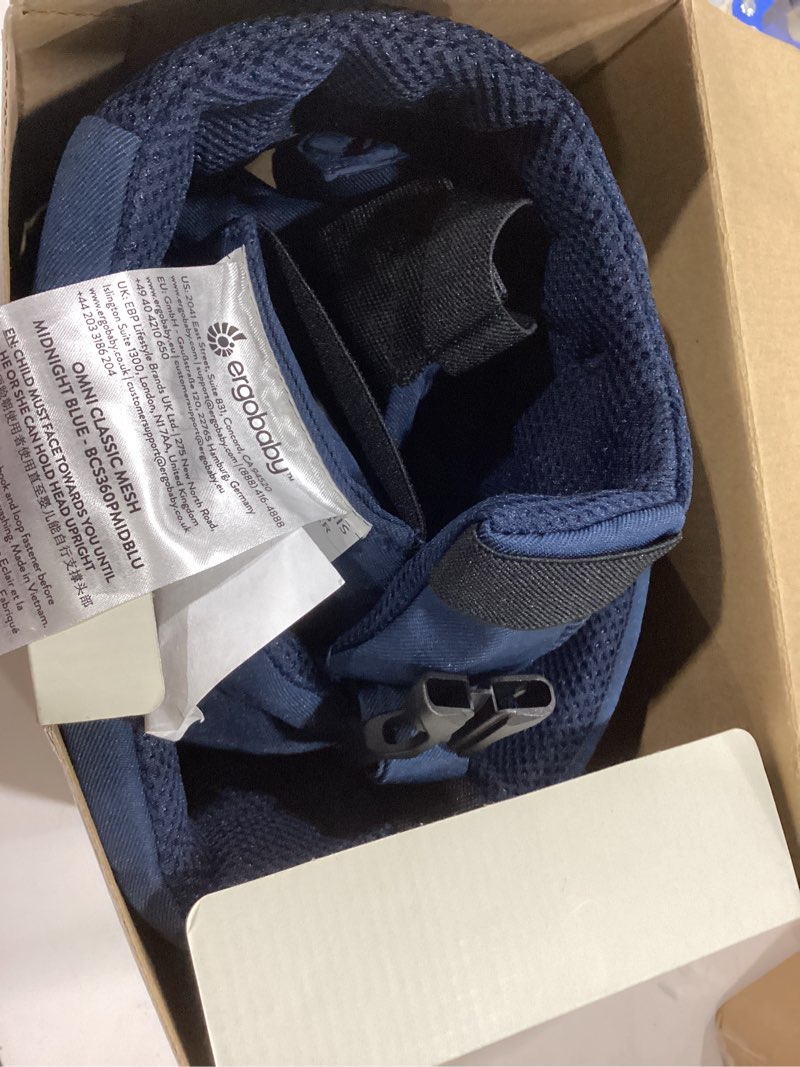 Condition photo showing Good Condition for Ergobaby Omni Classic (formerly OMNI 360) All-Position Baby Carrier for Newborn to Toddler with Lumbar Support and Cool Air Mesh, 7-45 Pounds, Midnight Blue, One Size Mesh Midnight Blue