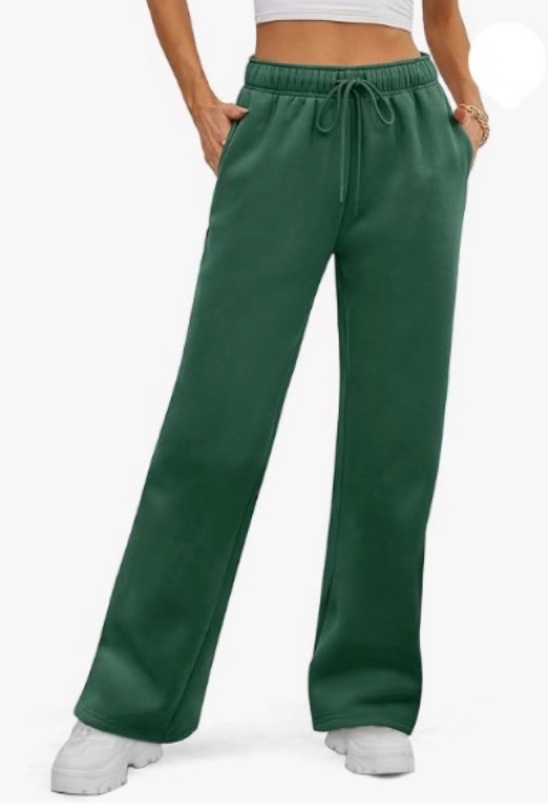 athmile womens sweatpants 2026 fall baggy wide leg sweatpant fleece lined straight leg sweat pants,size small