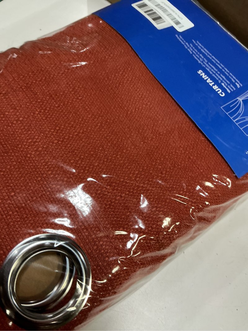 Condition photo showing Good Condition for miulee terracotta linen curtains 84 inch length 2 panels set for living room bedroom privacy fall farmhouse burlap weave rust semi sheer grommet light filtering window drapes, w52xl84, burnt orange terracotta 52\"w x 84\"l (pack of 2)