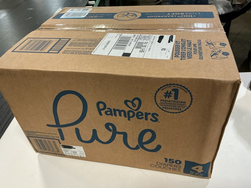 Condition photo showing New/Like New for pampers baby diapers - pure protection - size 4, 150 count, for up to 100% leakproof, premium plant-based skin protection