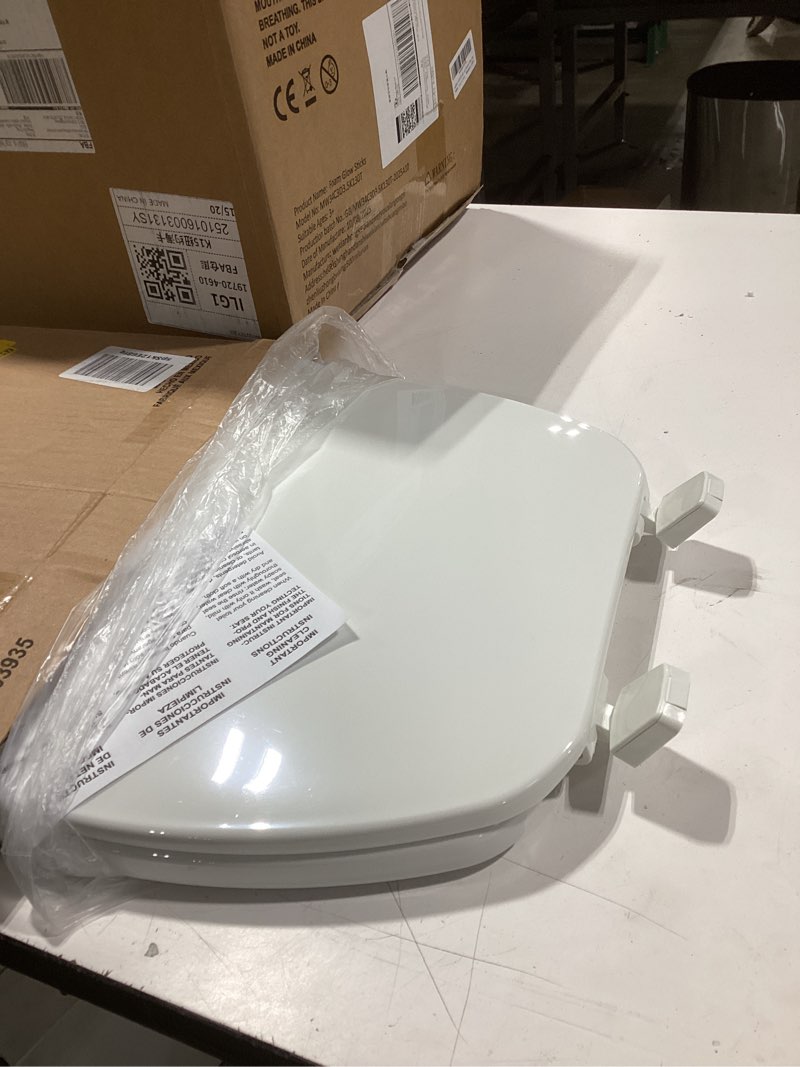 Condition photo showing As Is for Bemis 170 Durable Plastic Toilet Seat, Elongated, White