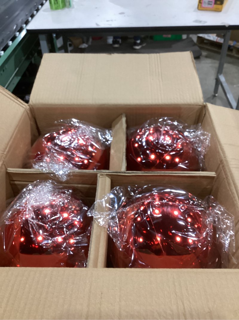 Zubebe 4 Pcs Extra Large Christmas Ball Ornaments 8'' (200 Mm) Giant Oversized Plastic Xmas Ball Big