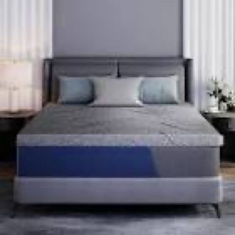 fancylion 3 inch gel memory foam mattress topper king, high density ventilated bed topper for back p