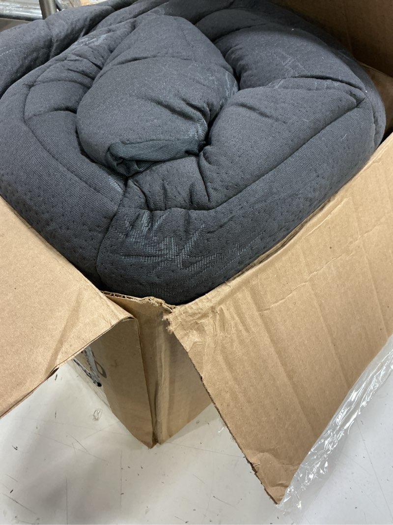Condition photo showing As Is for ultra soft queen size mattress topper - viscose made from bamboo pillow top mattress pad for back pain relief - naturally cooling for hot sleepers, dark gray dark gray queen