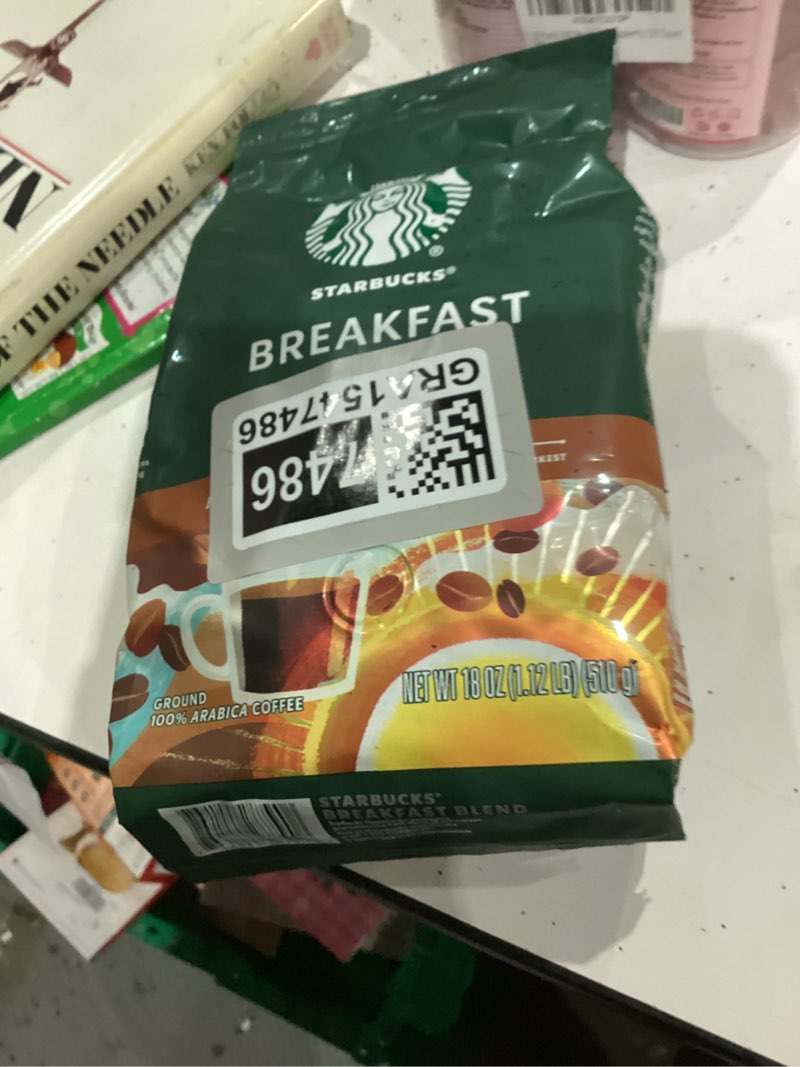 Condition photo showing New/Like New for Starbucks Ground Coffee, Medium Roast Coffee, Breakfast Blend, 100% Arabica, 1 bag (18 oz) Breakfast 18 Ounce (Pack of 1)