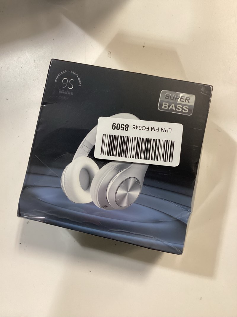Condition photo showing New/Like New for Wireless Bluetooth Headphones, 60 Hours Playtime Over-Ear Foldable Lightweight Headset, Hi-Fi Stereo Sound, 6 EQ Modes, Built-in Mic for Phone Calls, Wired/Wireless Dual Mode with FM, SD/TF for Adults