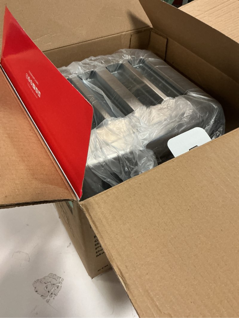 Condition photo showing Good Condition for Cuisinart 4 Slice Countdown Motorized Toaster, Compact Bread Toaster with Extra-Wide Slots for Toasting Bread, French Toast, Bagels and Pastries, Defrost & Reheat Functions, CPT-435P1, Stainless Steel 4-Slice Toaster CPT-435P1