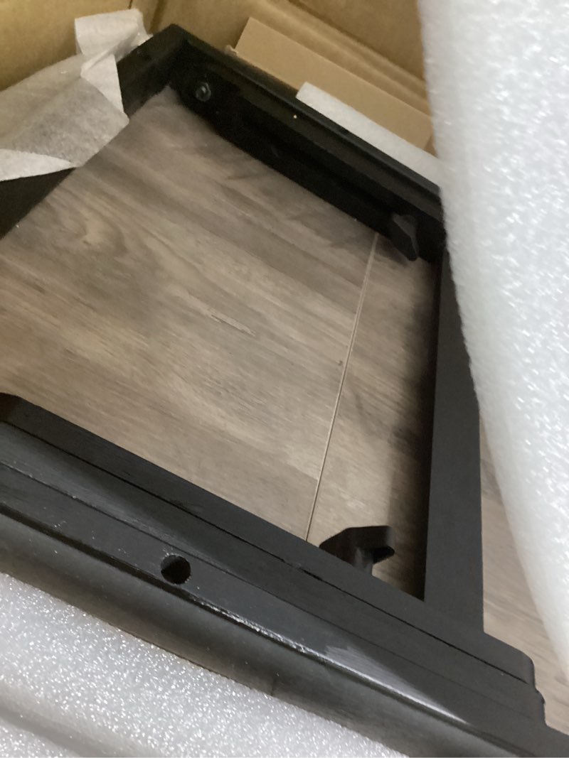 Condition photo showing Good Condition for Agilestic Portable Standing Desk Height Adjustable, Mobile Table with Wheels, Small Size Sit Stand Table for Laptops, Rolling Desk for Home, 26" x 15.7"Computer Workstation, Dark Walnut Dark Walnut 26 x 15.7 Inch