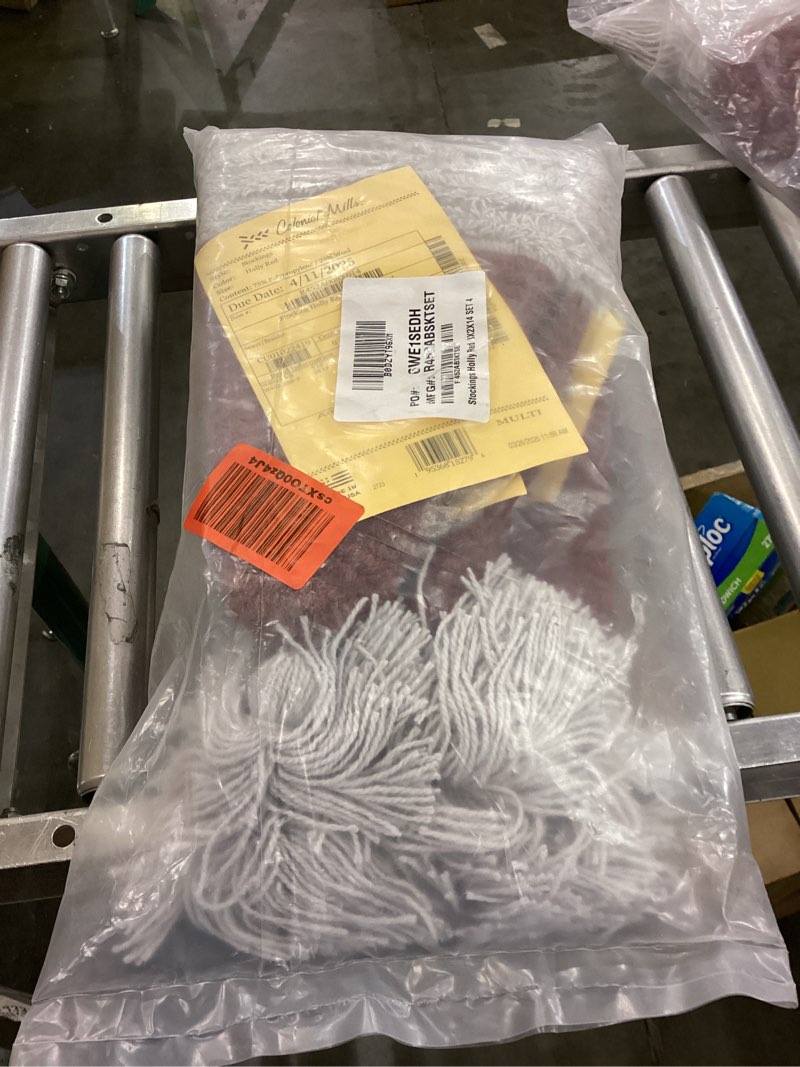 Condition photo showing New/Like New for Stockings - Holly Red 4-Piece Stocking Set