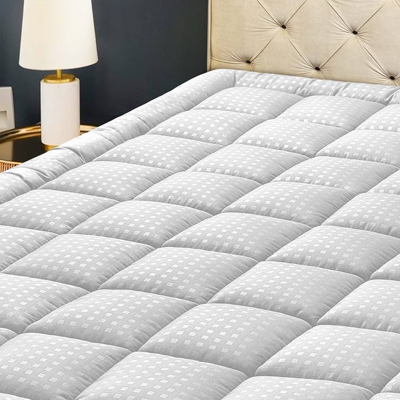 HYLEORY Queen Mattress Pad Quilted Fitted Mattress Protector Cooling Pillow Top Mattress Cover Breat